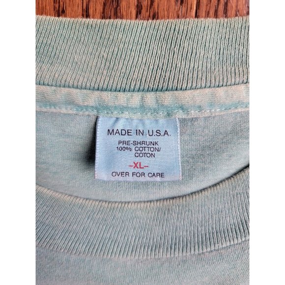 VINTAGE T-Shirt Green 1993 Single Stitch Ken Drewke Iguana Tee Harlequin Nature - Picture 4 of 9